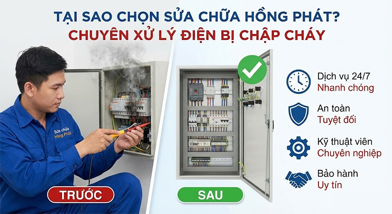 Tại sao bạn nên chọn dịch vụ chữa điện bị chập cháy tại Sửa chữa Hồng Phát